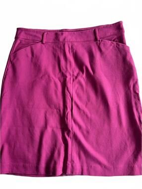 Fuchsia Pencil Skirt with Belt Loops and Pockets